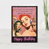 Drôle Dire Carte d'Anniversaire Femme Meilleur Ami (Devant)