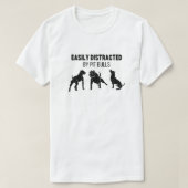 Drôle distrait par T-shirt Chien Taureau Pit (Design devant)