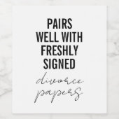 Drôle Divorce Étiquette de vin (Étiquettes simples)