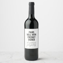 Drôle Divorce Étiquette de vin