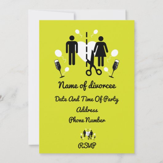 Drôle Divorce Invitations (Dos)