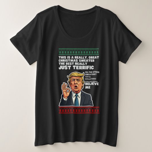 Drôle Donald Trump laide parodie de pull de Noël (Design devant)
