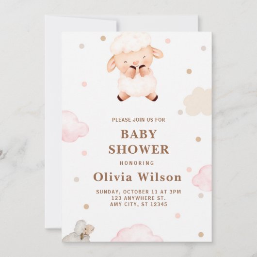 drôle douce filles baby shower invitation (Devant)