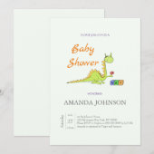Drôle Dragon avec Baby shower de dés Invitation (Devant / Derrière)