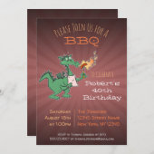 Drôle Dragon BBQ Party Invitation (Devant / Derrière)