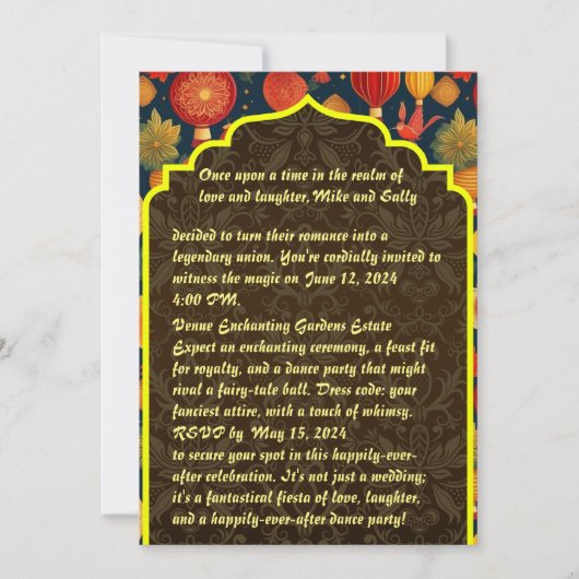 Drôle écriture des invitations de mariage (Devant)