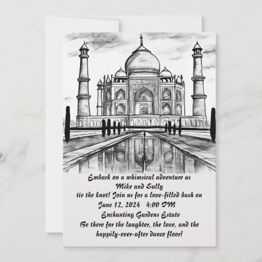 Drôle écriture des invitations de mariage (Devant)