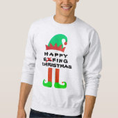 Drôle Elf Père Noël Happy Effy Sweatshirt de Noël (Devant)
