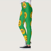 Drôle Emoji leggings | Légendes vert mignonnes (Gauche)