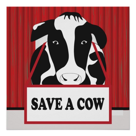 Drôle Enregistrer une vache Poster 20x20 (Devant)