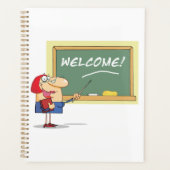 Drôle enseignant de dessin animé Bienvenue à l'éco (Devant)