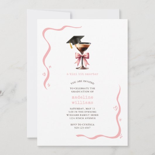 Drôle Espresso Martini Graduation Party Invitation (Devant)