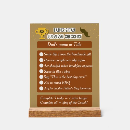 Drôle et éditable cadeau pour la Fête des pères (Recto)