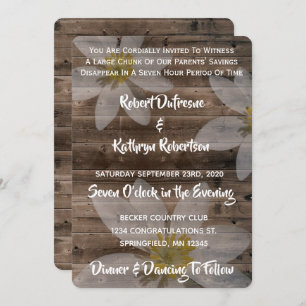 Drôle et Faire-part de mariage rustique