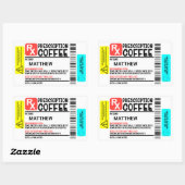 Drôle Étiquette de café d'ordonnance personnalisée (Feuille)