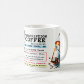 Drôle Étiquette de prescription RX café Mug (Devant droit)