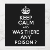 Drôle étiquette de vin à propos de poison à l'inté (Étiquettes simples)