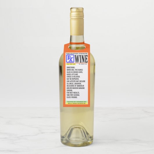 Drôle Étiquette de vin d'ordonnance (Sur bouteille)