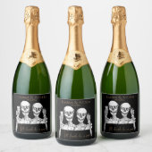 Drôle Étiquette de vin étincelant crâne (Bouteilles)