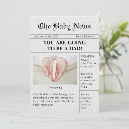 Drôle Faire-part De Grossesse Dans Le Journal Pour (Debout devant)