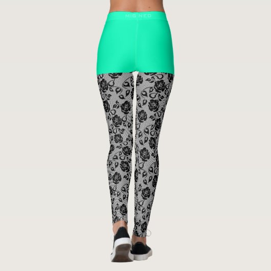 Drôle Faux Black Lace Leggings Faux Short (Dos)