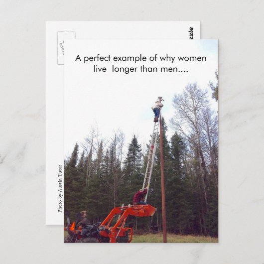 Drôle Femmes (Femme) VS Hommes Carte Postale, Post (Devant / Derrière)