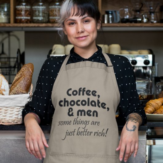 Drôle femmes tablier café chocolat cadeaux humour