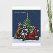 Drôle fête de Noël dessin animé carte d'art (Dos)