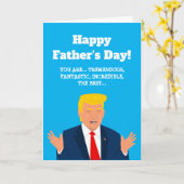 Drôle Fête des pères Caricature de Trump carte de  (Fleur jaune)