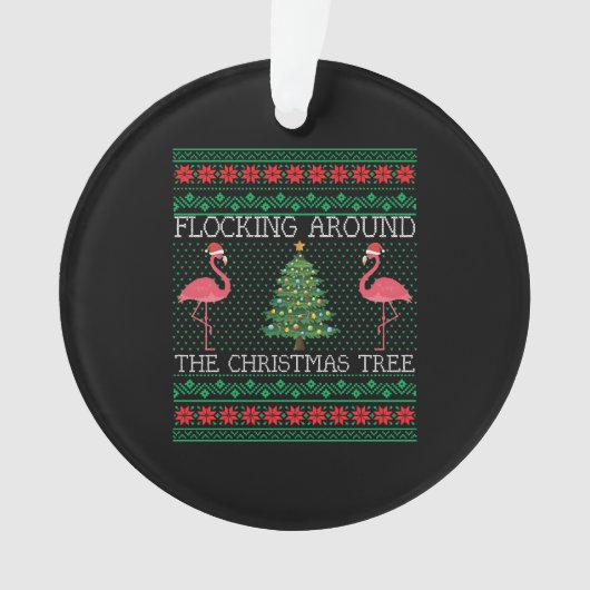 Drôle Flamant rose de Noël laid Sweat de Noël (devant)