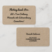 Drôle Flirt Kraft Carte de visite (Devant / Derrière)