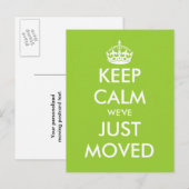 Drôle garder calme déplacer carte postale pour la  (Devant / Derrière)