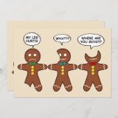 Drôle Gingerbread Hommes Carte de vacances (Devant / Derrière)
