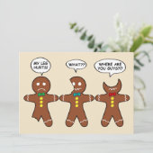 Drôle Gingerbread Hommes Carte de vacances (Debout devant)