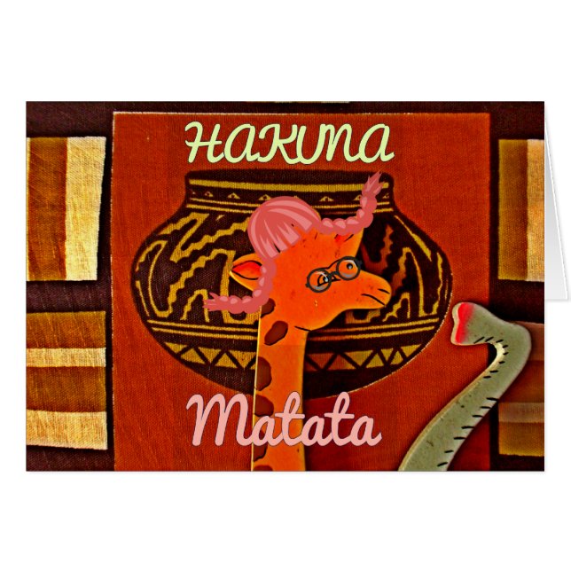 Drôle Giraffe avec texte cool Hakuna Matata (Devant horizontal)