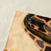 Drôle Giraffe Beach Serviette Gentleman avec Rose (En situation)