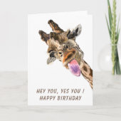 Drôle Giraffe Carte d'anniversaire - Texte personn (Devant)