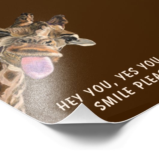 Drôle Giraffe Custom Text Poster Choisir les coule (Coin)