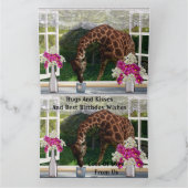 Drôle Giraffe Dans Ma Fenêtre, Carte Jumbo Anniver (Intérieur)