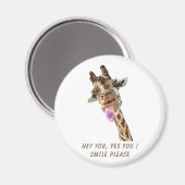 Drôle Giraffe Magnet cadeau - Sourire - Texte pers (Recto/Verso)