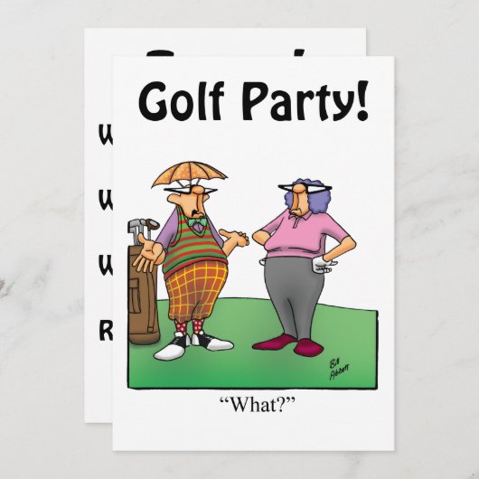 Drôle Golf Humours Invitations (Devant / Derrière)