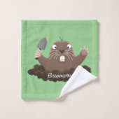 Drôle gopher de poche creusant dessin dessin de de (Gant de toilette)