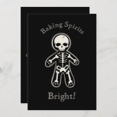 Drôle Gothique Squelette Gingerbread Man Carte de  (Devant / Derrière)