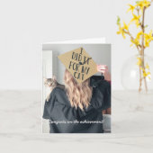 Drôle Graduation de la carte de voeux pliée de cha (Fleur jaune)