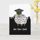 Drôle Graduation Sheepskin Carte de voeux (Fleur jaune)