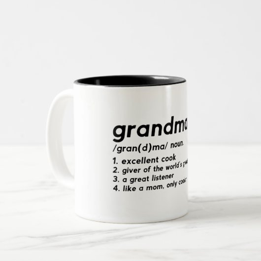 Drôle Grandma Définition Mug à café à deux tons (Devant gauche)