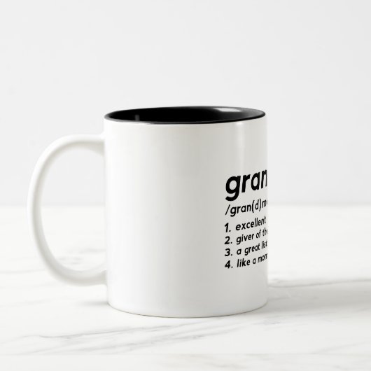 Drôle Grandma Définition Mug à café à deux tons (Gauche)