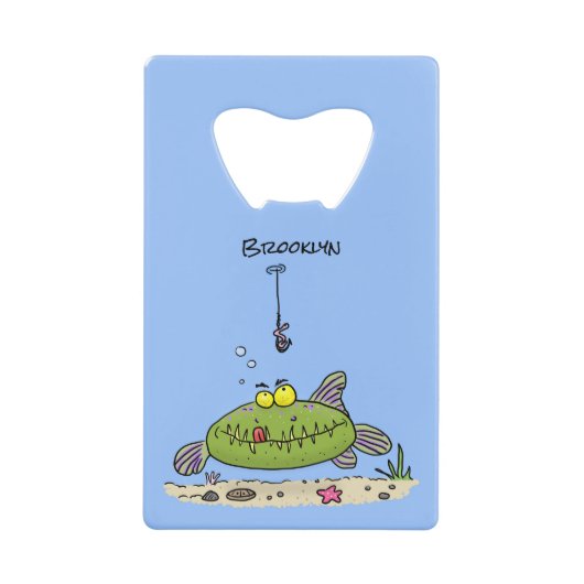 Drôle gras affamé poisson vert dessin de pêche (Devant)