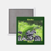 Drôle Green Hawaiian Gecko Rider Magnet (Recto/Verso)