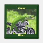 Drôle Green Hawaiian Gecko Rider Magnet (Devant)
